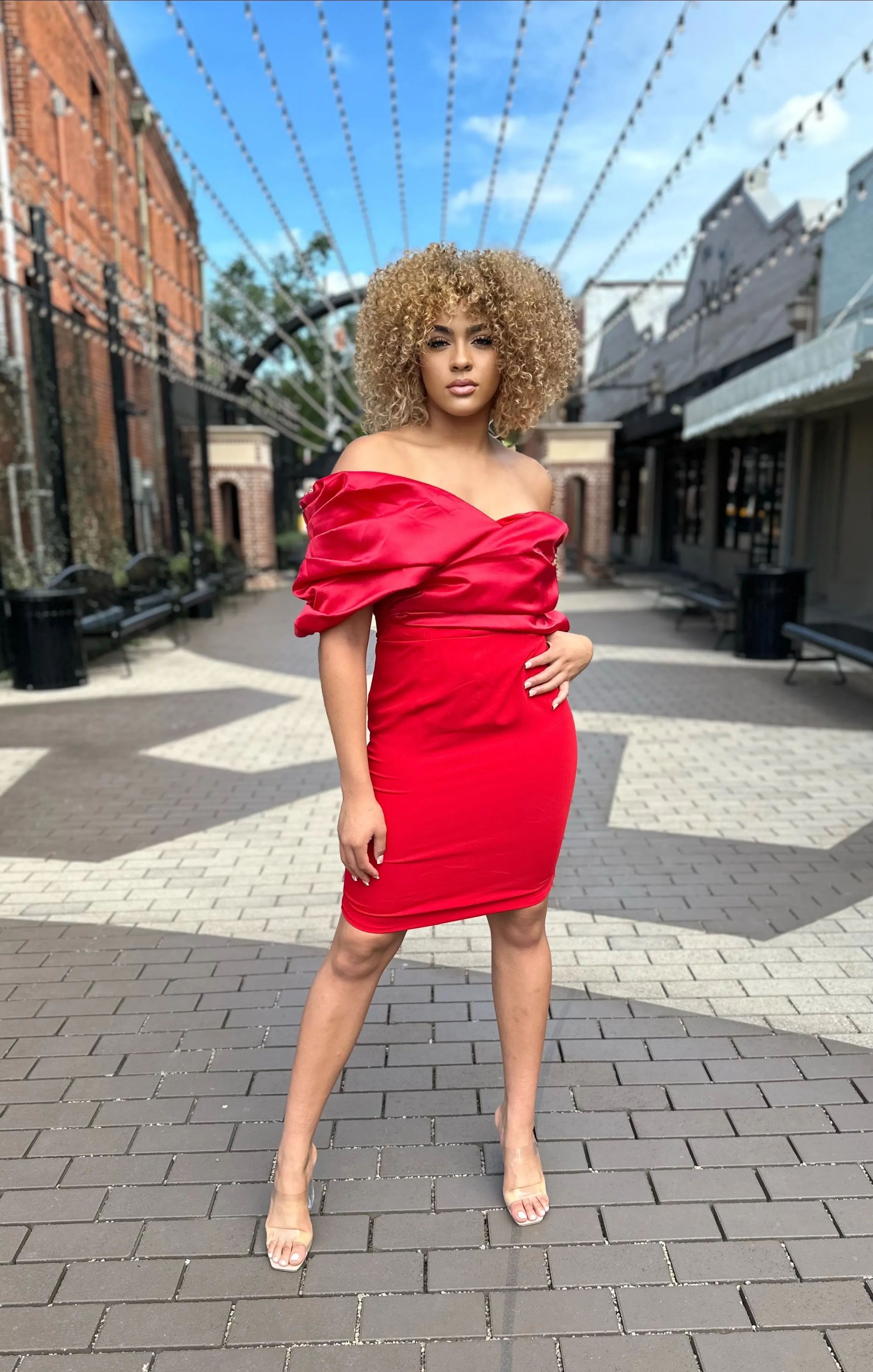Maribelle Crepe Ruffle Dress