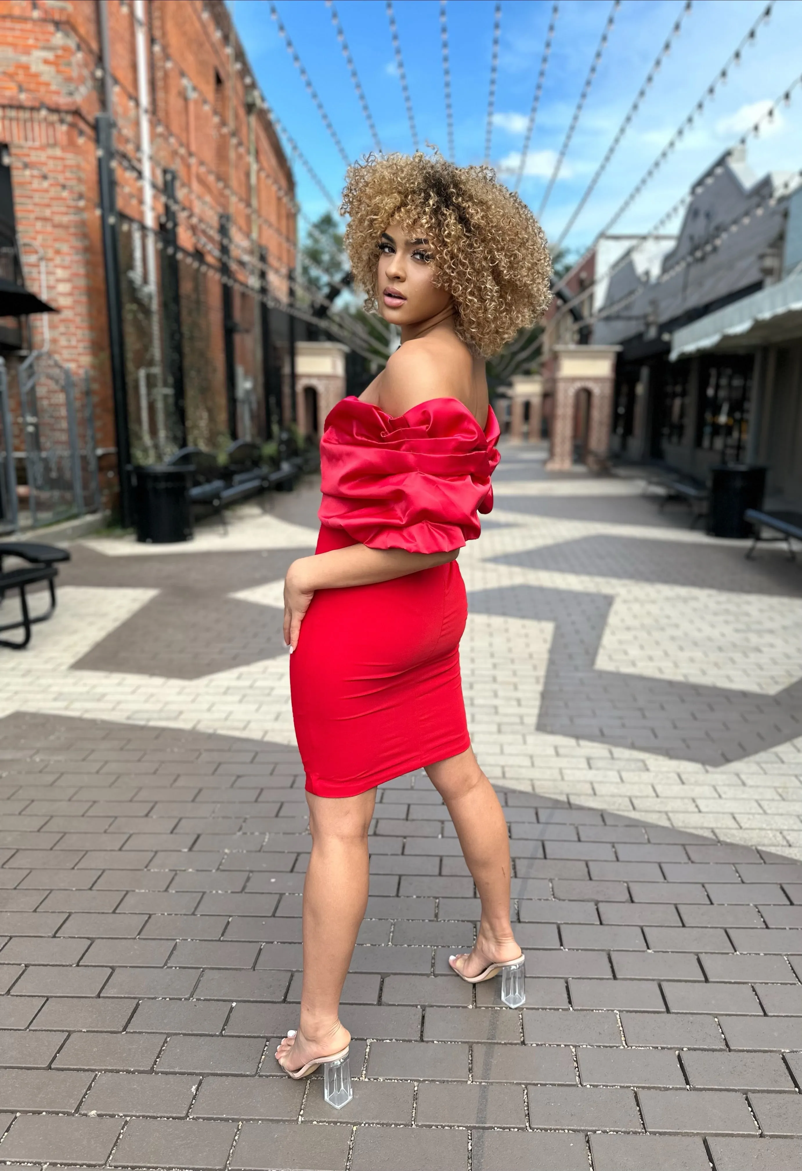 Maribelle Crepe Ruffle Dress