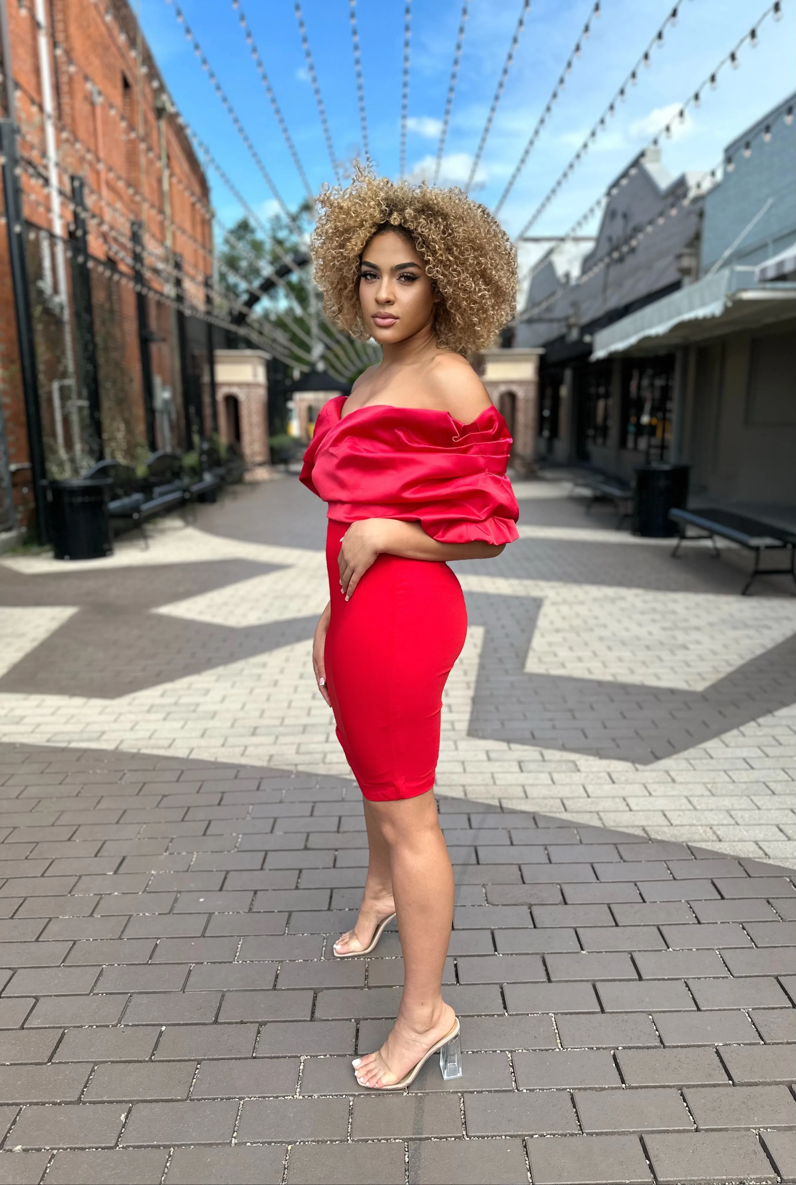 Maribelle Crepe Ruffle Dress