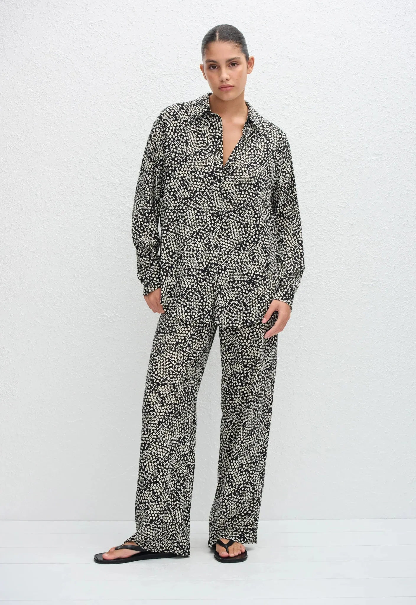 Matteau Long Sleeve Silk Shirt in Kyoto