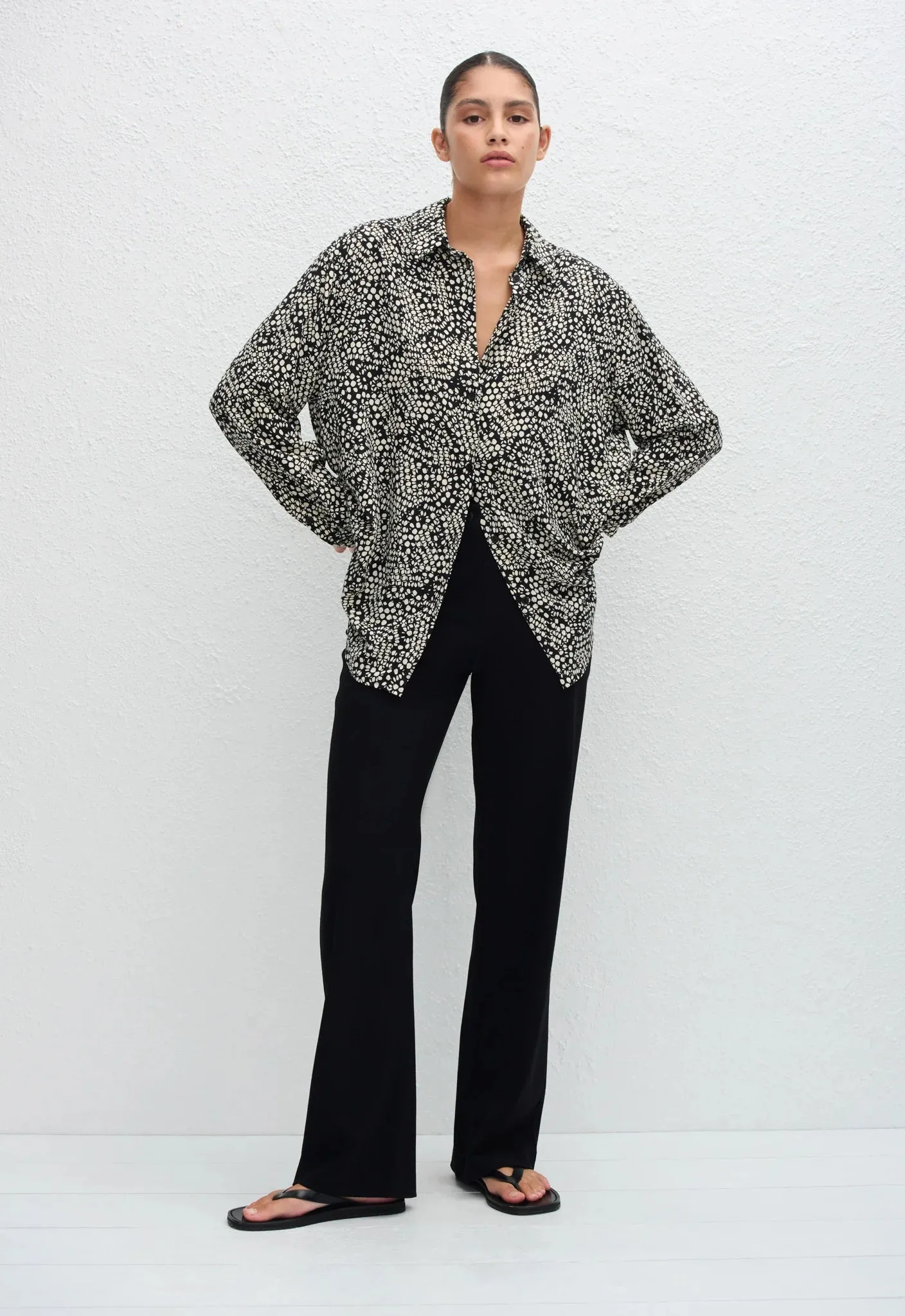 Matteau Long Sleeve Silk Shirt in Kyoto