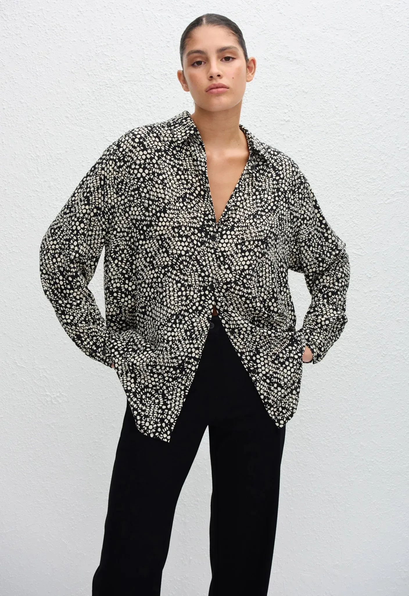 Matteau Long Sleeve Silk Shirt in Kyoto