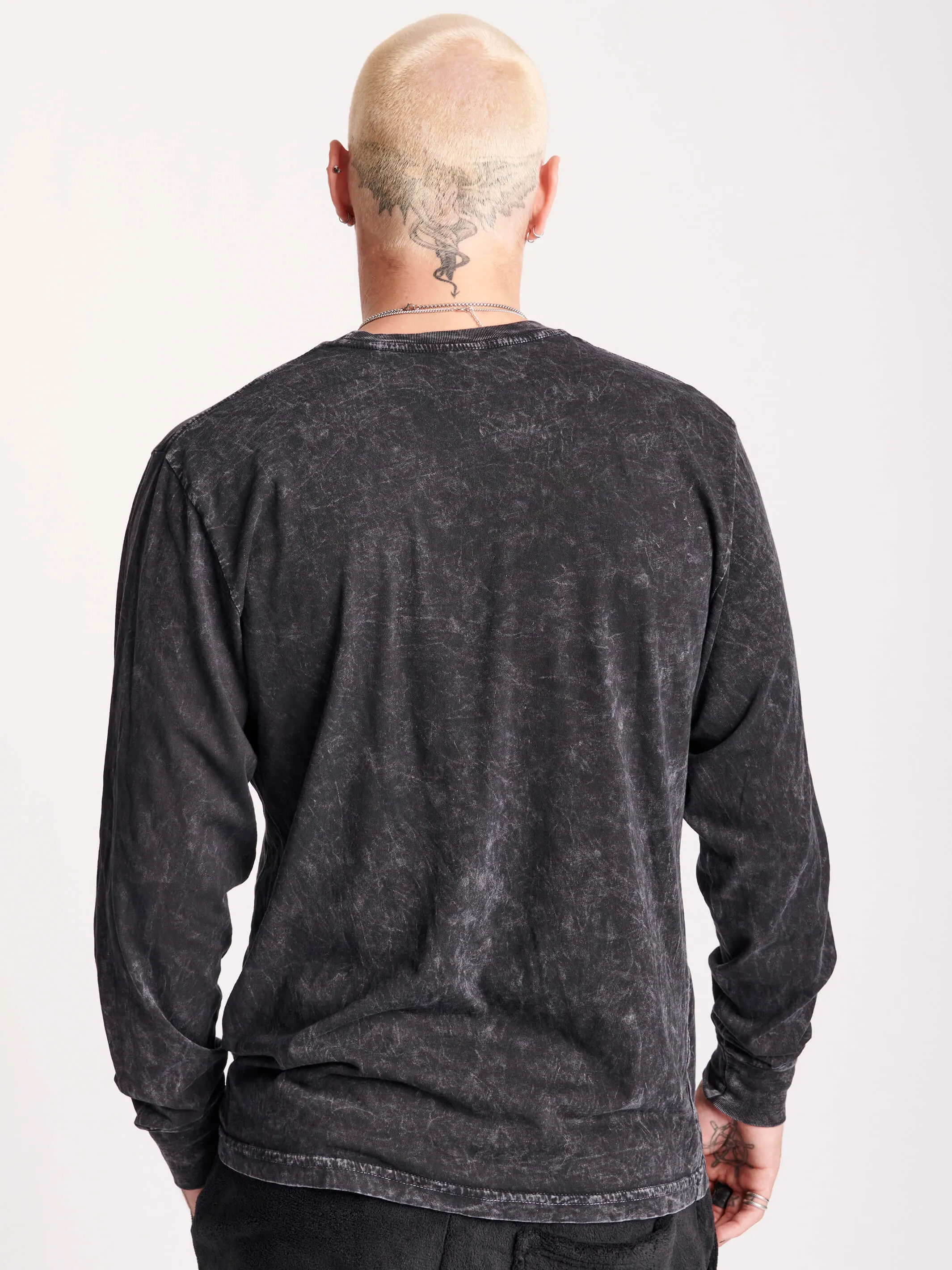 Mineral Wash Medusa Sleeve T-Shirt