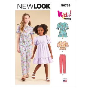 New Look Sewing Pattern N6739 Children's and Girls' Dress, Top and Pants