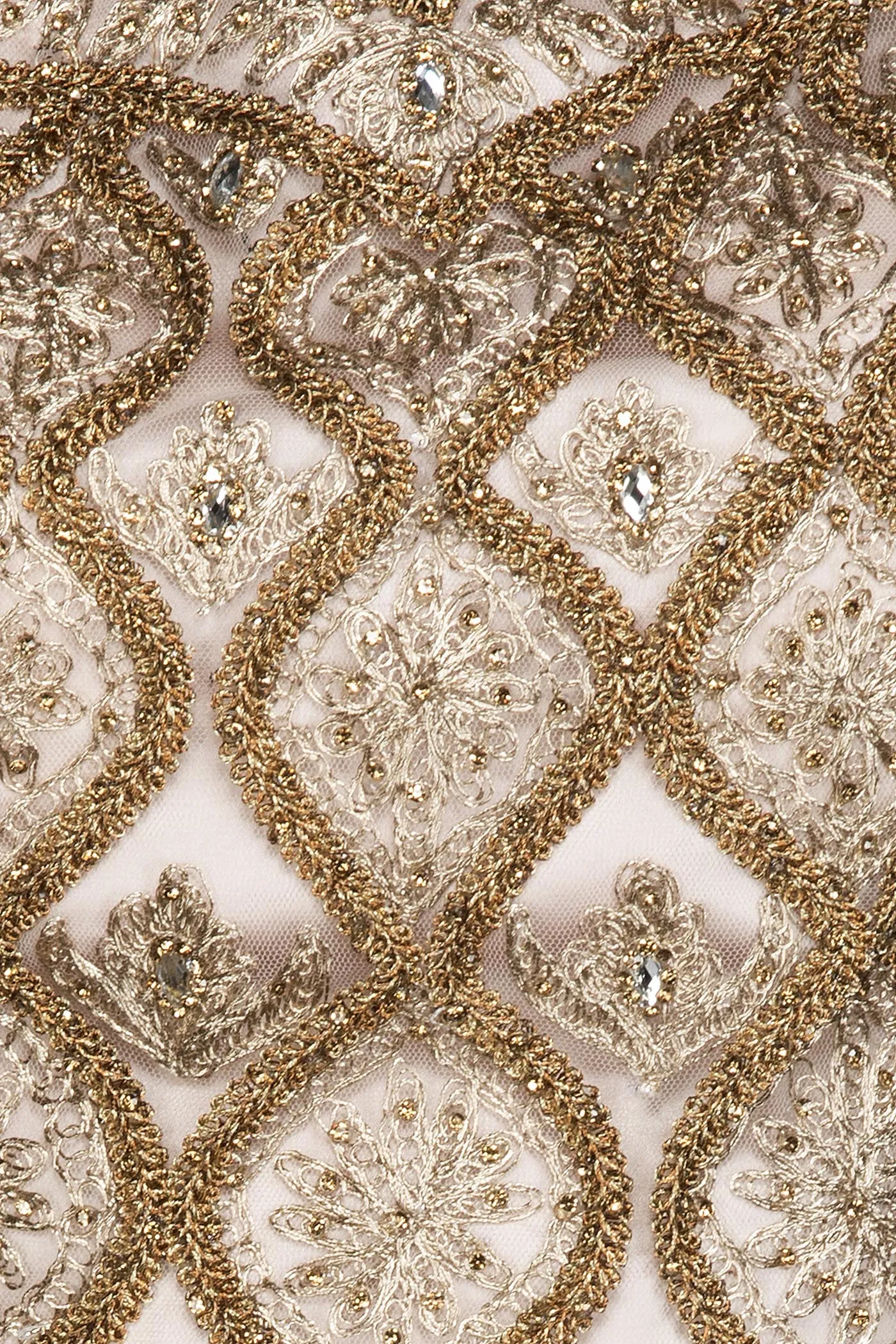 Nude Colour Net Lehenga Top Dupatta With Heavy Zari Embroidery