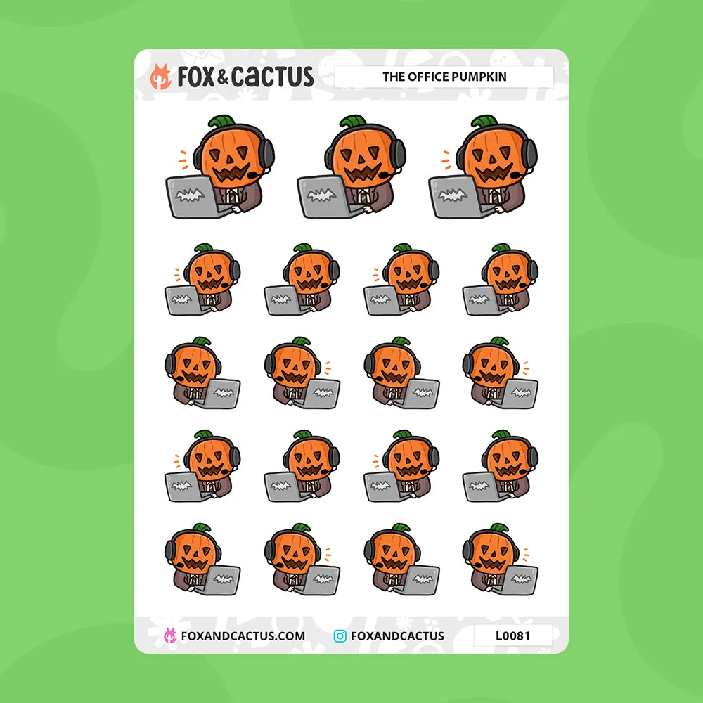 Office Pumpkin Stickers