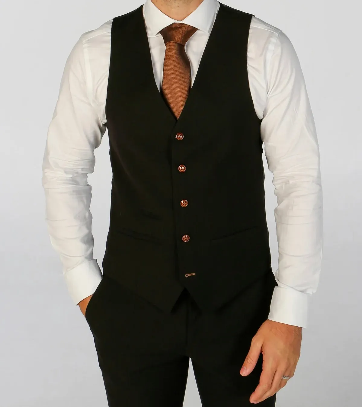 Paul Andrew Textured Mayfair Black 3Pc Suit