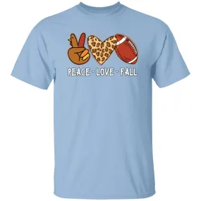 Peace Love Fall Men Women Autumn Football Fall T-Shirt Leopard Love T-Shirt
