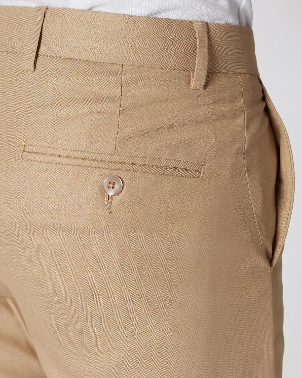 Regent Herringbone Dress Pants - Beige