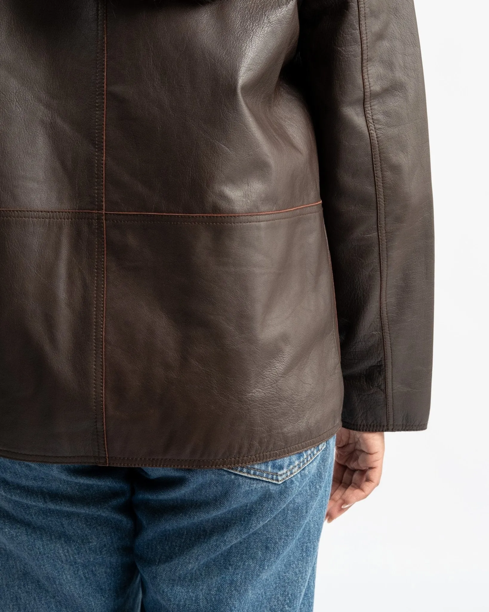 Saga Leather Blazer Dark Brown