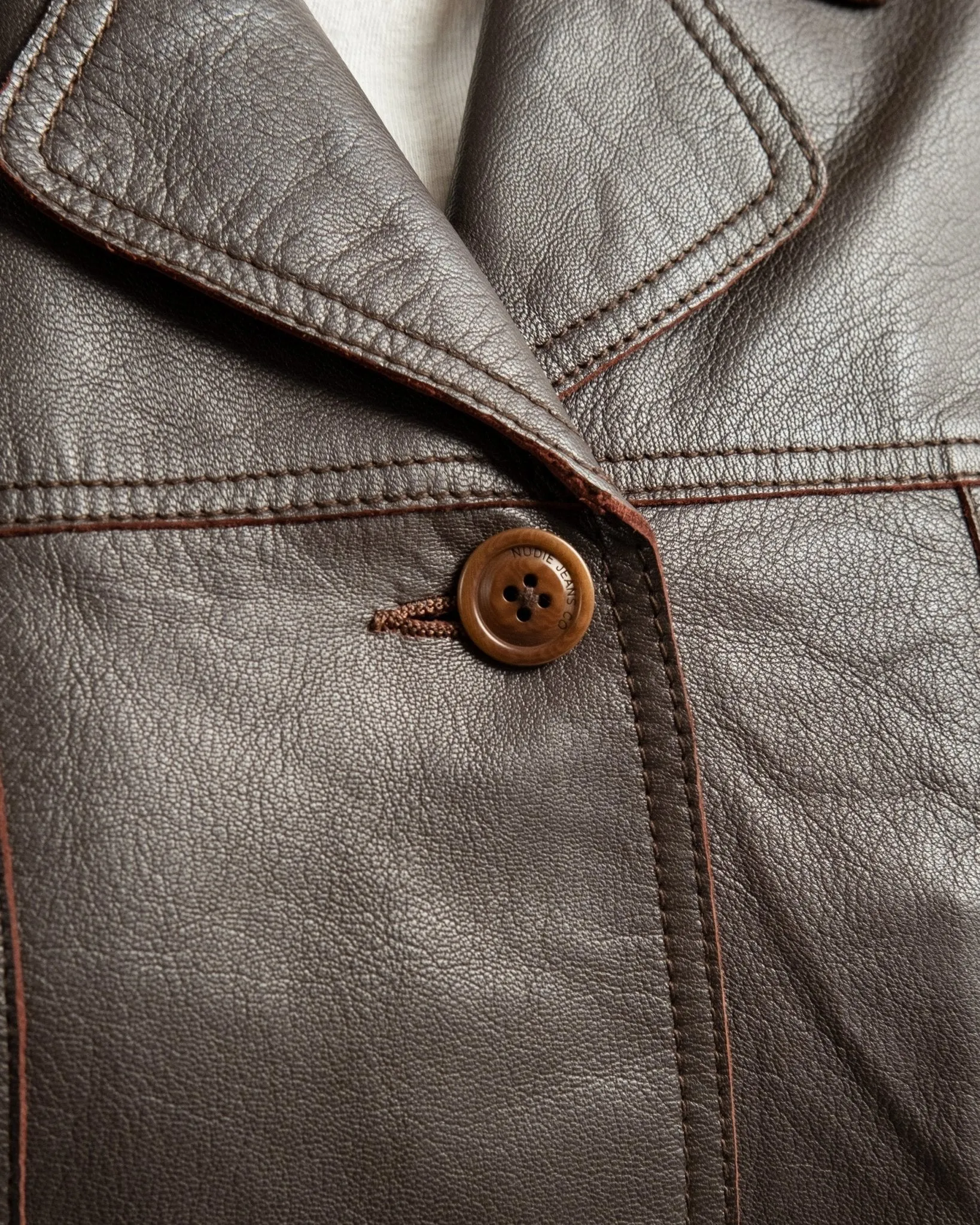 Saga Leather Blazer Dark Brown
