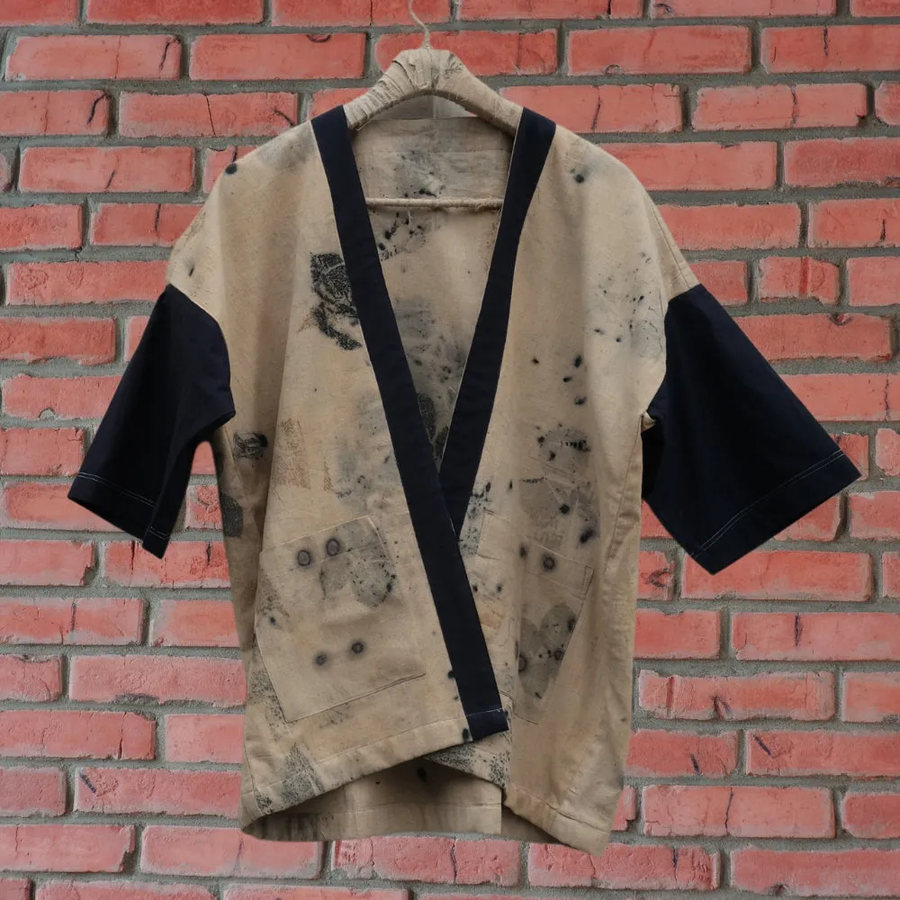 Shoulder Jacket | Printed | Hand-Crafted | Stylish | Off-White & Black