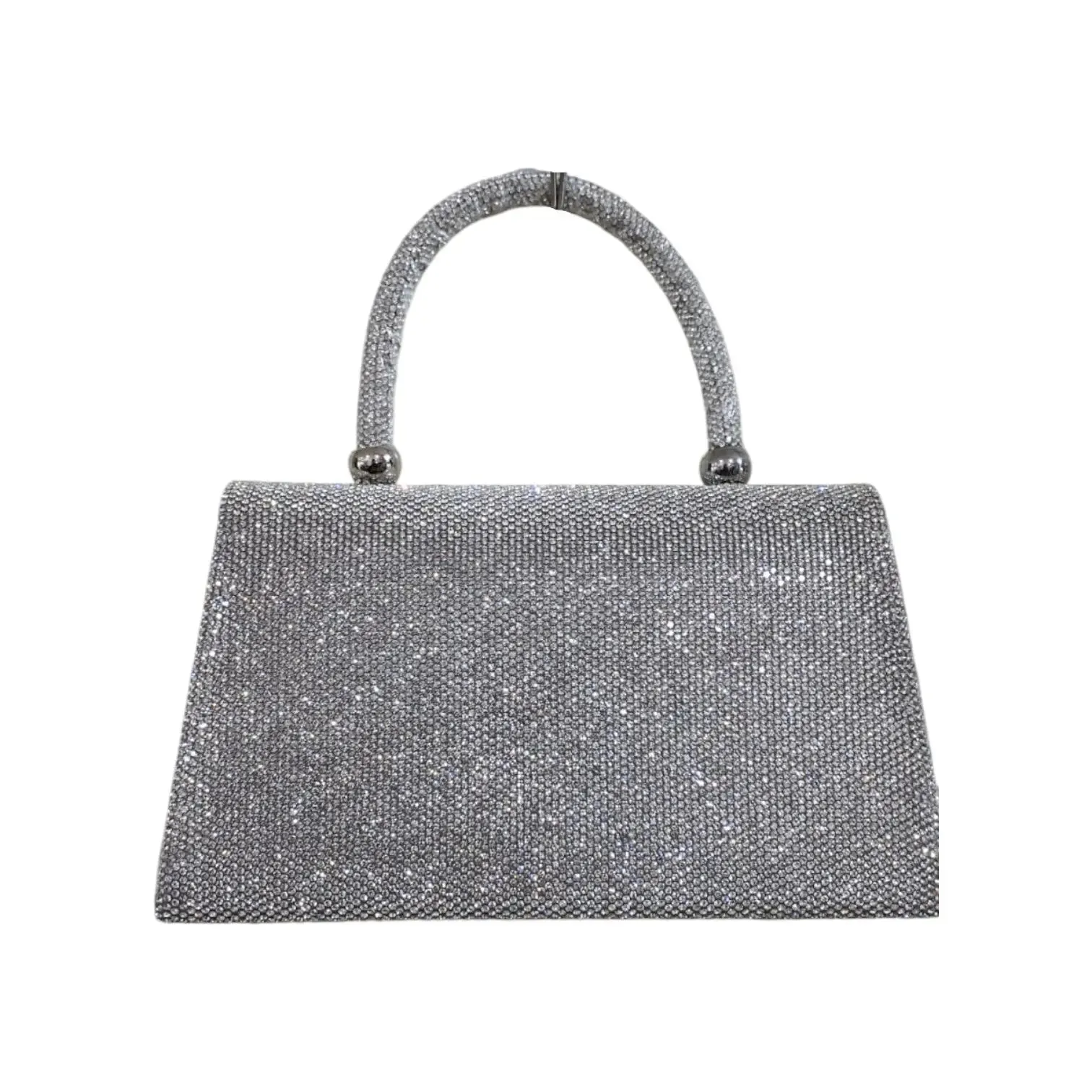 Silver Crystal Clutch Bag