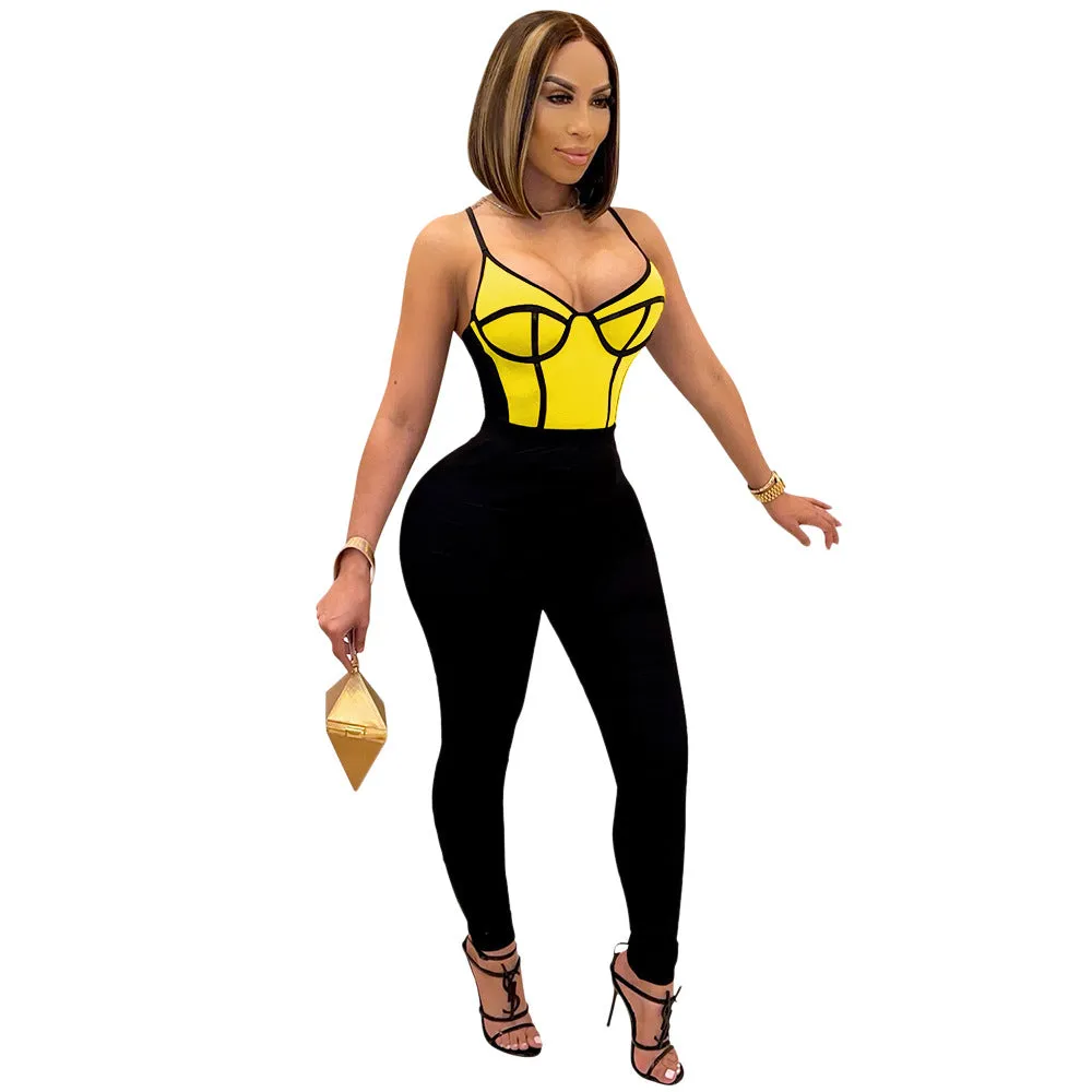 Taylor Tight-fitting Jumpsuit With Suspenders