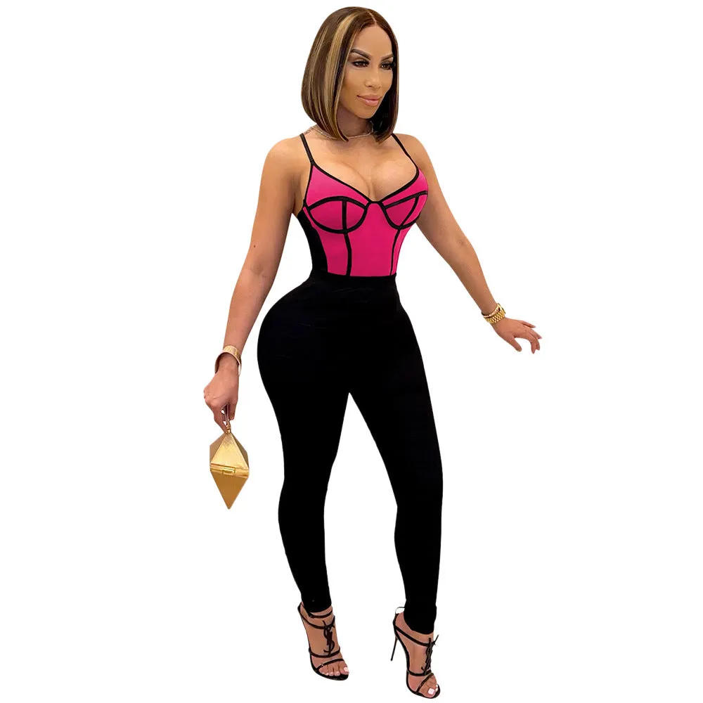 Taylor Tight-fitting Jumpsuit With Suspenders