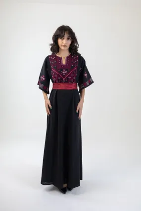 The Iman ايمان - Hand Embroidered Linen Palestinian Thobe