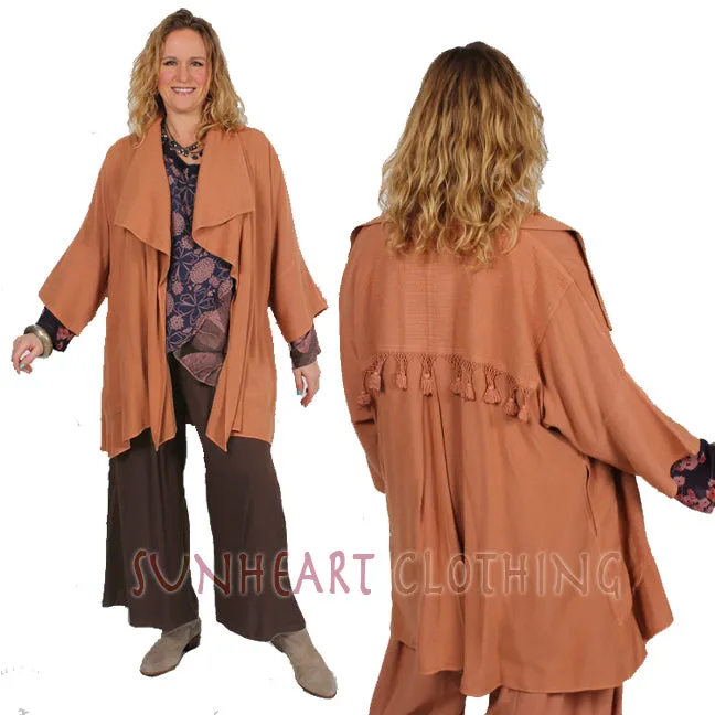 Tienda ho Rachida Tassel Jacket Moroccan Cotton Sml-3x