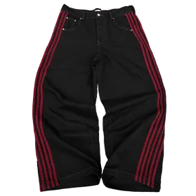 TRACK JEANS (BLACK/RED)