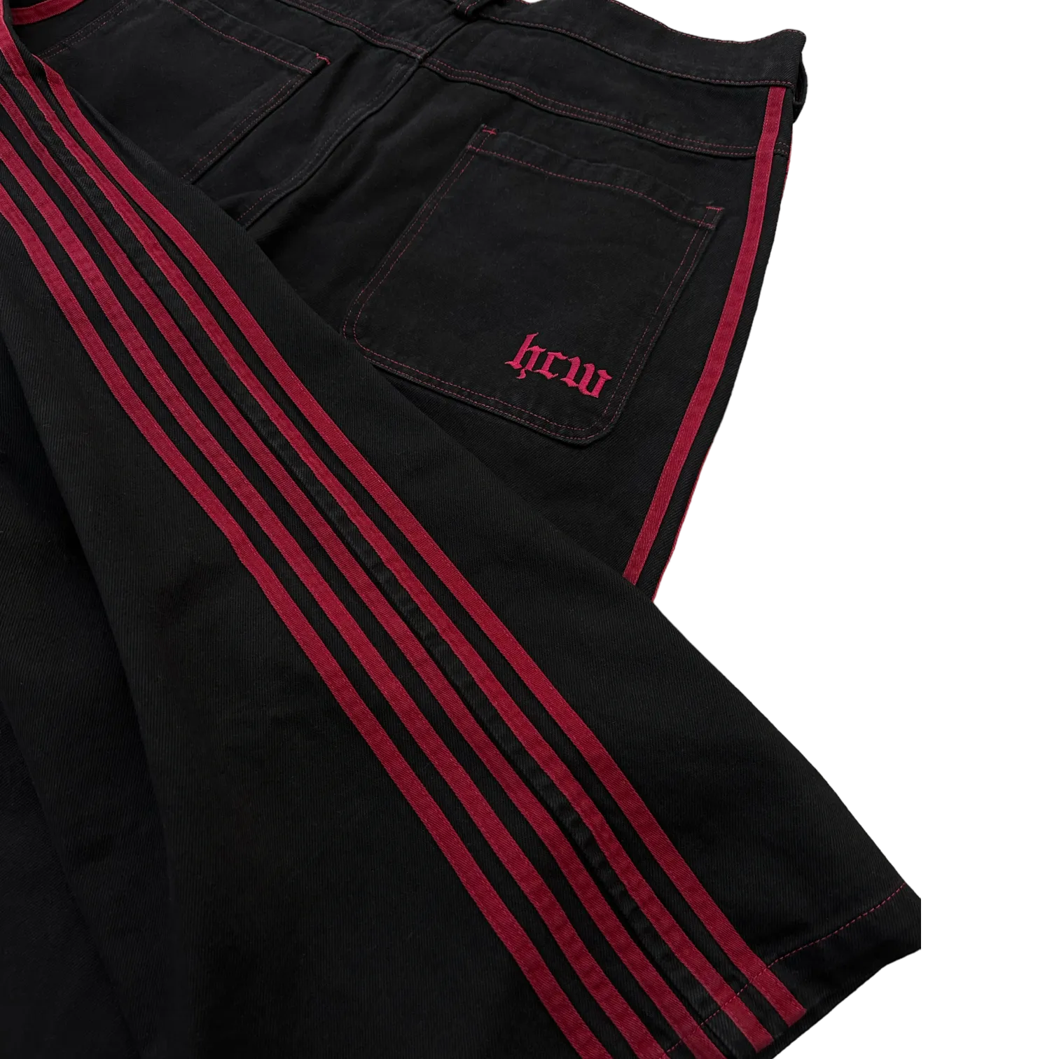 TRACK JEANS (BLACK/RED)