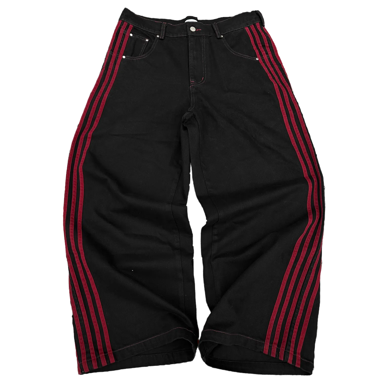 TRACK JEANS (BLACK/RED)