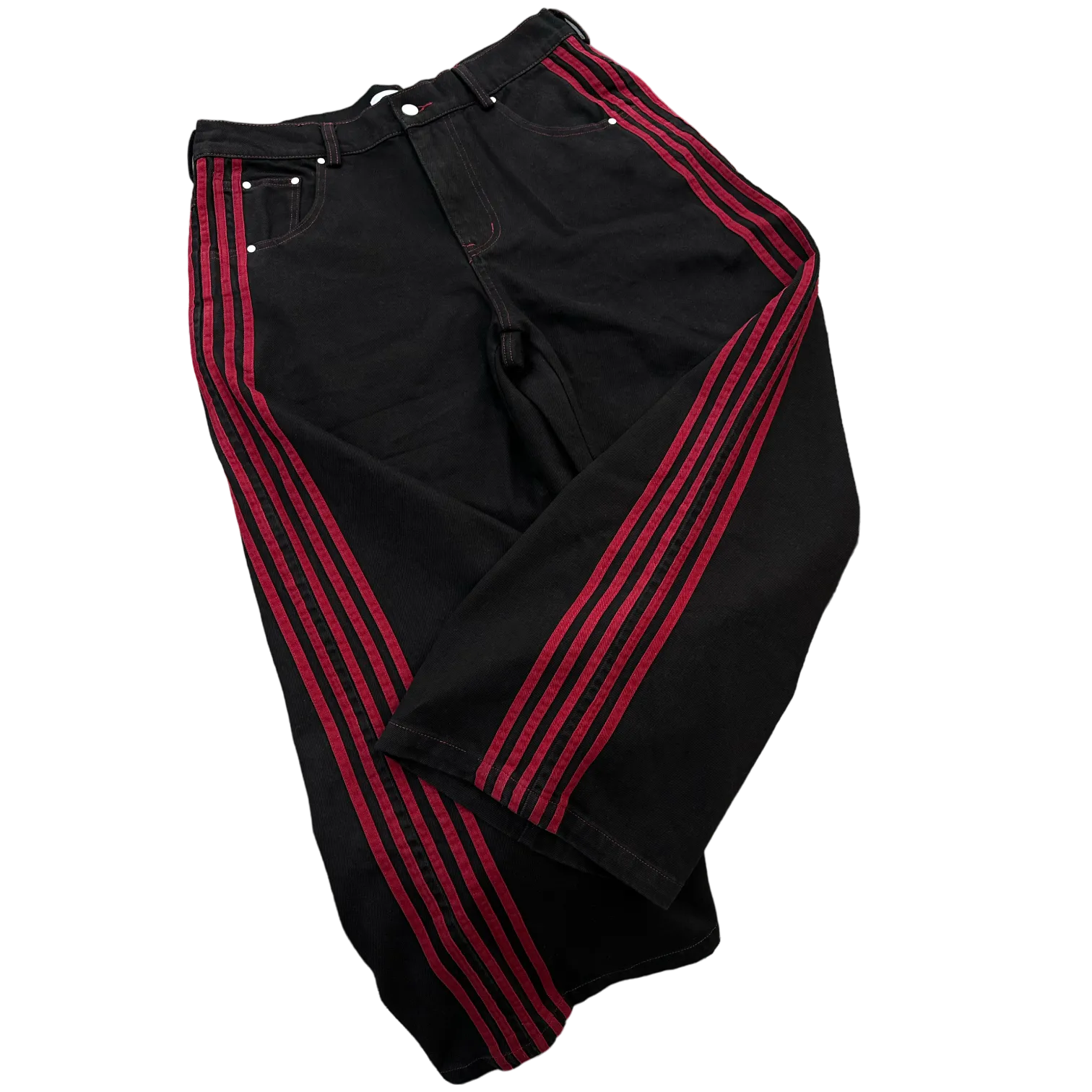 TRACK JEANS (BLACK/RED)