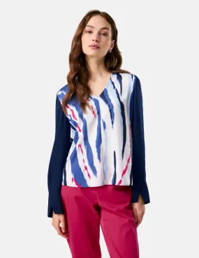 V- Neckline Blouse - Printed