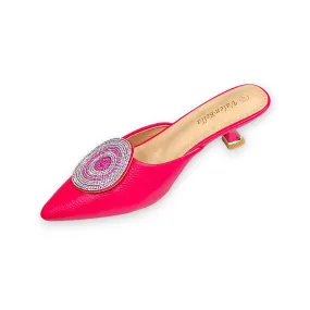 ValenBella Crystal Embellished Pointed Toe Mule