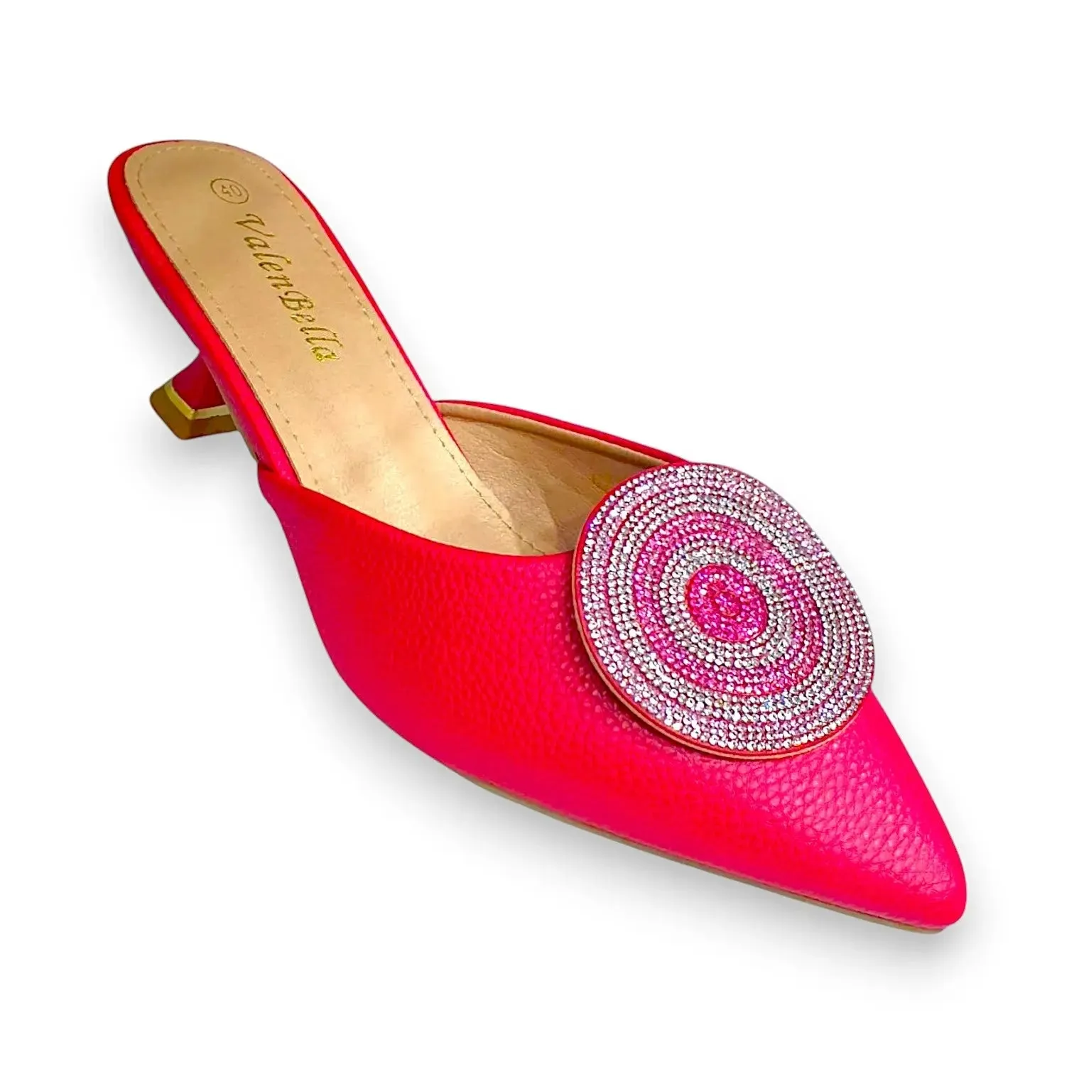 ValenBella Crystal Embellished Pointed Toe Mule