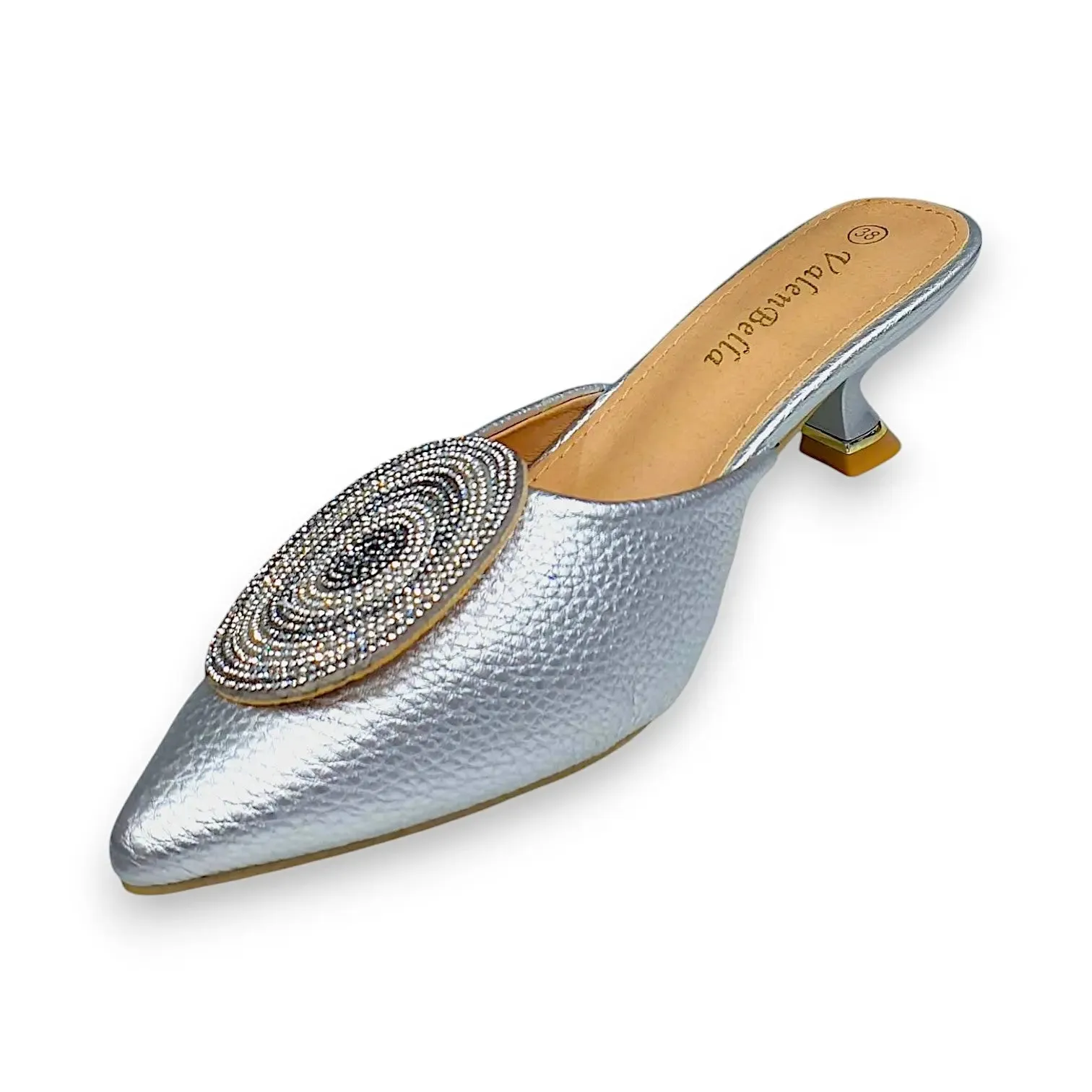 ValenBella Crystal Embellished Pointed Toe Mule