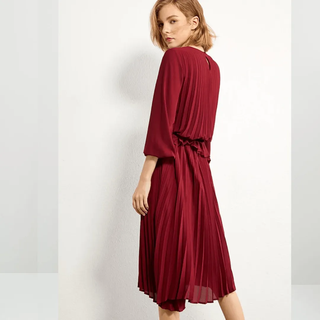 Women's Minimalism Fashion Pleated Dress