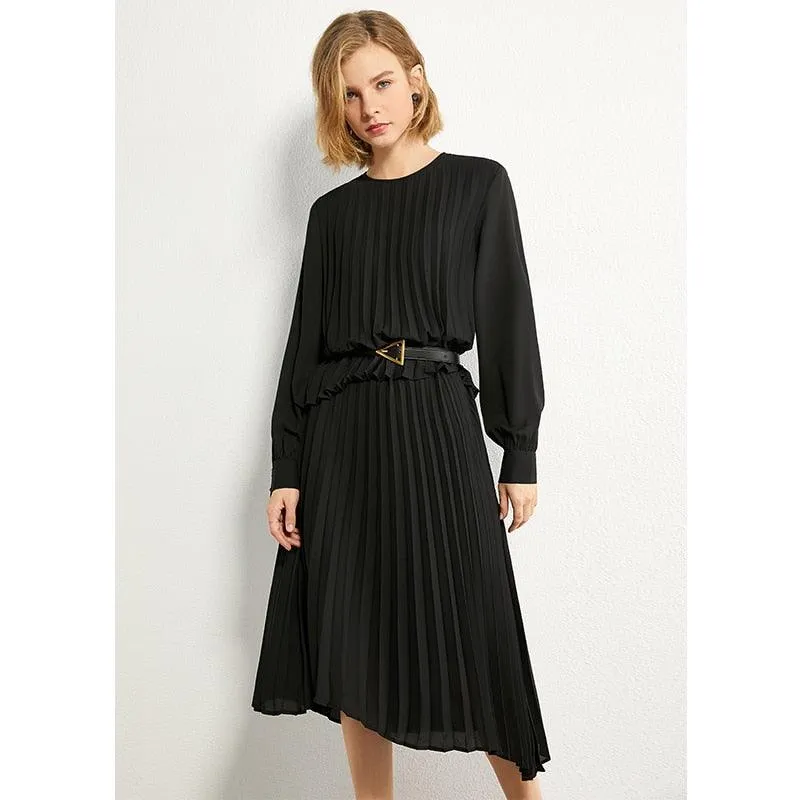 Women's Minimalism Fashion Pleated Dress