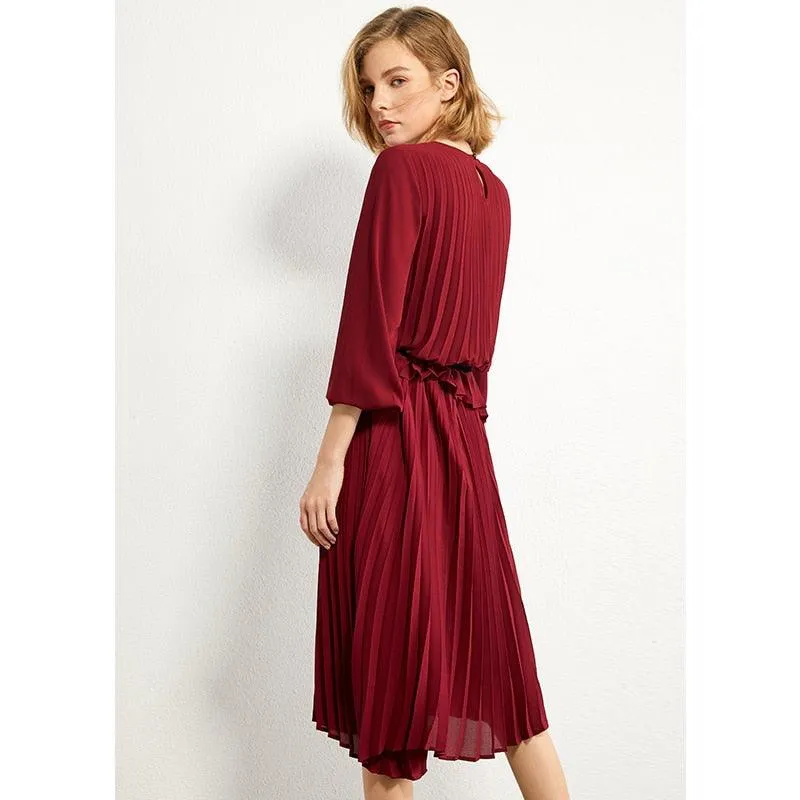 Women's Minimalism Fashion Pleated Dress