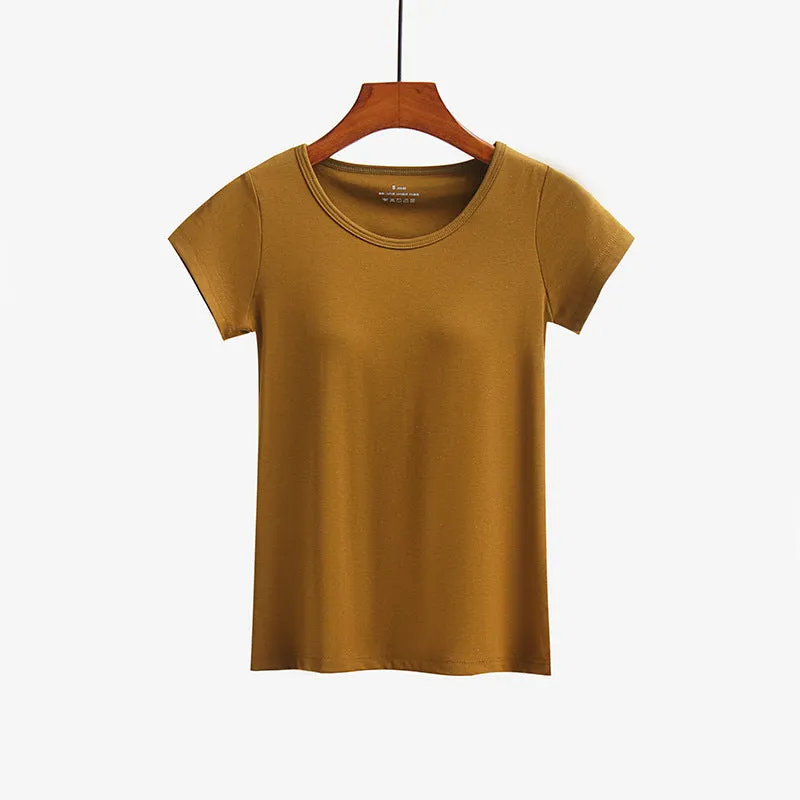Women's Short-sleeved T-shirt With Bra