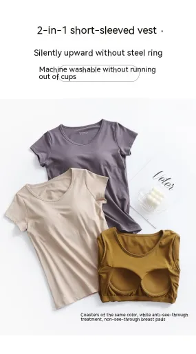 Women's Short-sleeved T-shirt With Bra