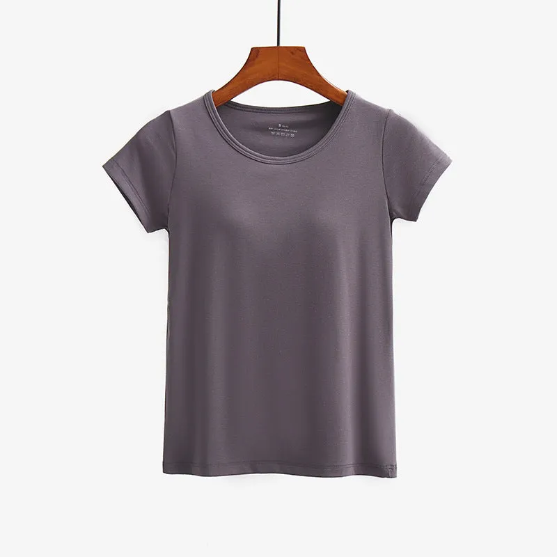 Women's Short-sleeved T-shirt With Bra
