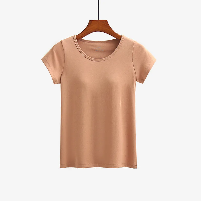 Women's Short-sleeved T-shirt With Bra