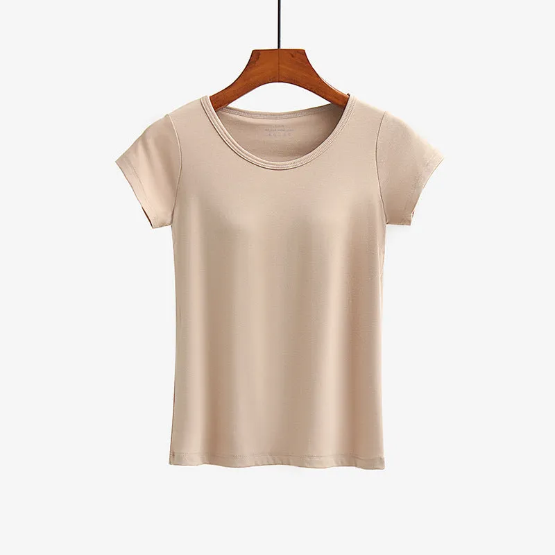 Women's Short-sleeved T-shirt With Bra