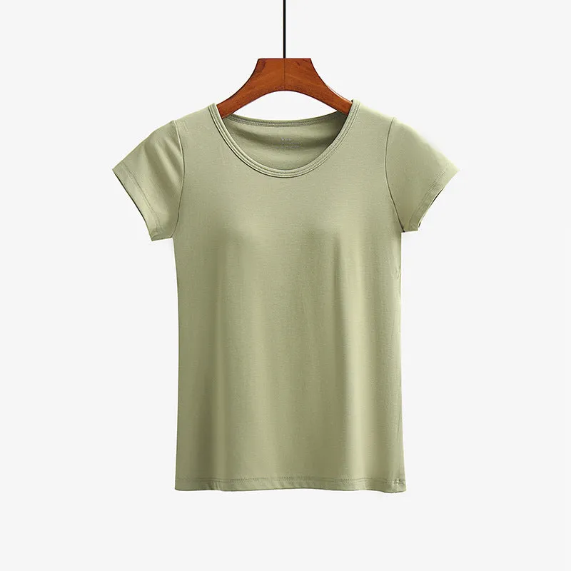 Women's Short-sleeved T-shirt With Bra