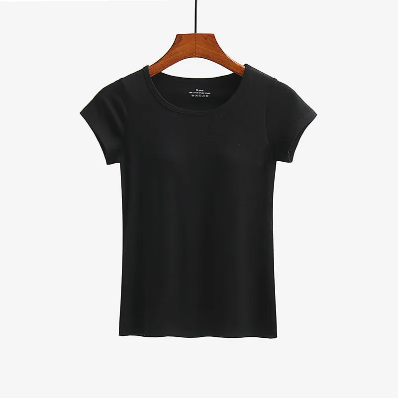 Women's Short-sleeved T-shirt With Bra