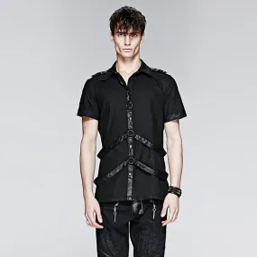 Y-575 100% Cotton Short Sleeve Punk Shirts For Men